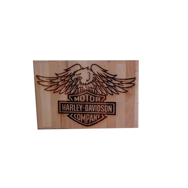 Gravure sur bois Logo Harley Davidson