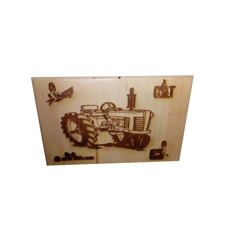 Gravure sur bois Tracteur