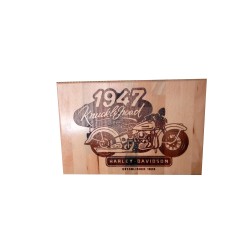 Gravure sur bois Harley Davidson Knucklechead