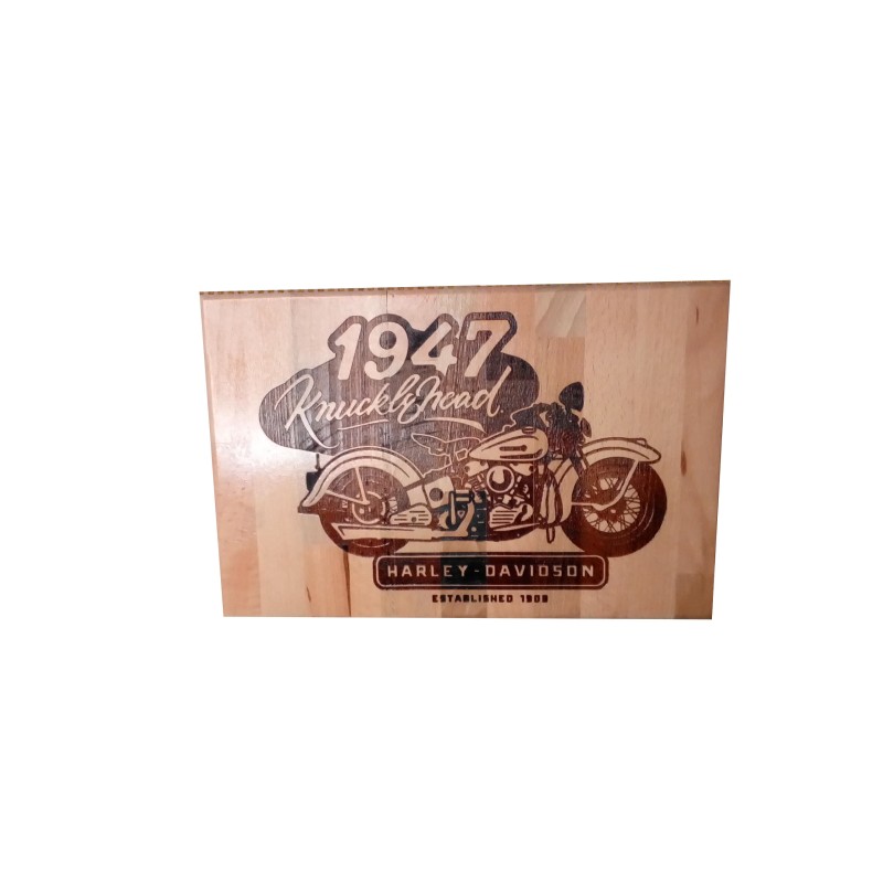 Gravure sur bois Harley Davidson Knucklechead