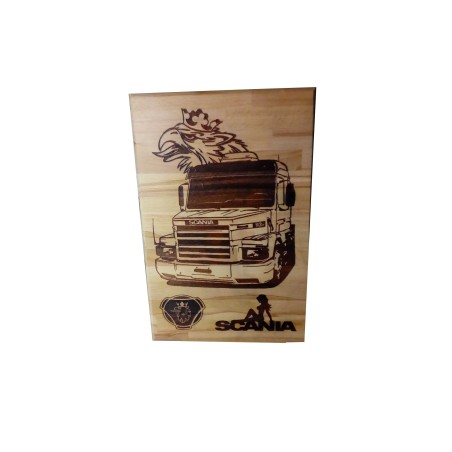 Gravure sur bois camion Scania