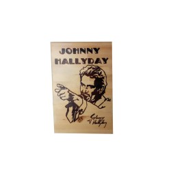 Gravure sur bois Johnny Halliday