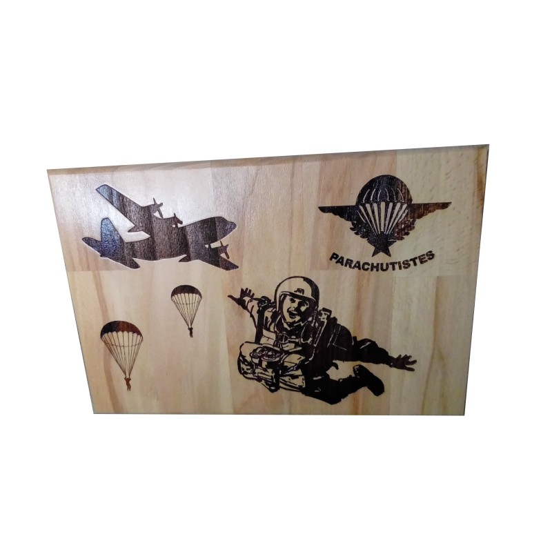 Gravure sur bois Parachutisme