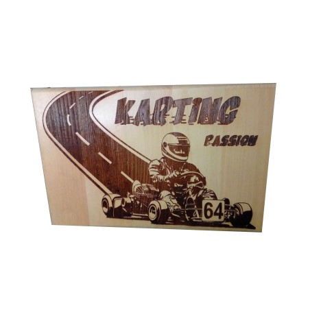 Gravure sur bois Karting