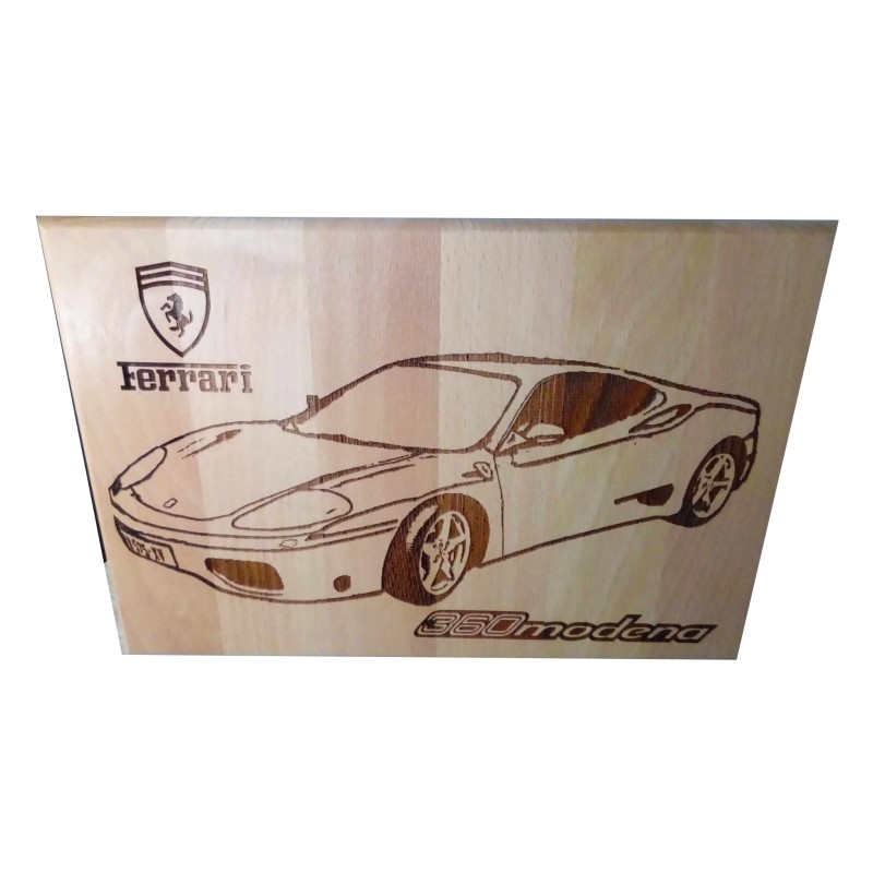 Gravure sur bois Ferrari 360 Modena