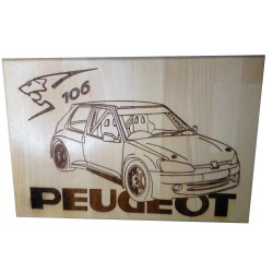 voiture , cadre , gravure, peugeot 106