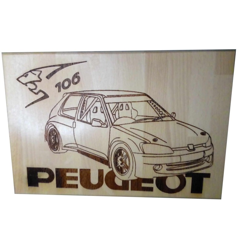 voiture , cadre , gravure, peugeot 106