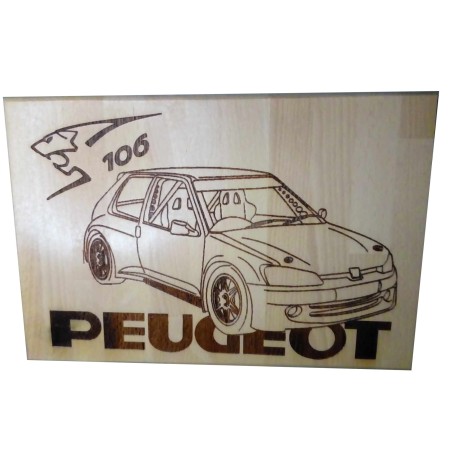 voiture , cadre , gravure, peugeot 106