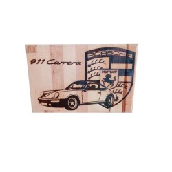 Gravure sur bois Porche 911 carrera