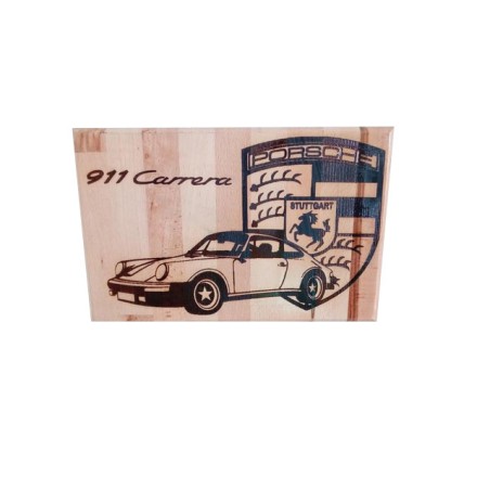 Gravure sur bois Porche 911 carrera