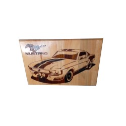 Gravure sur bois Mustang