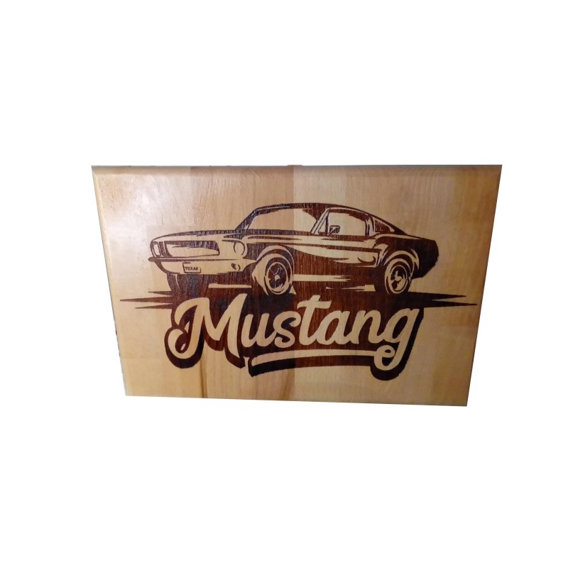 Gravure sur bois Mustang