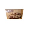 Gravure sur bois Subaru Racing