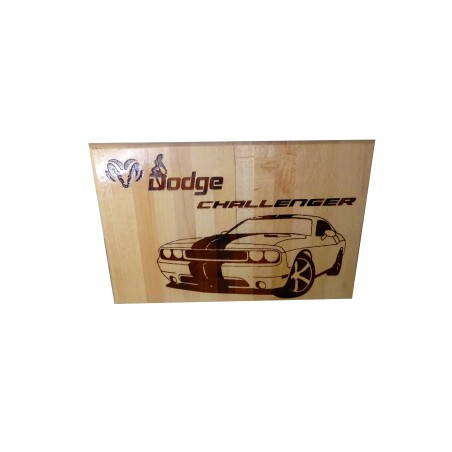 Gravure sur bois Dodge Challenger