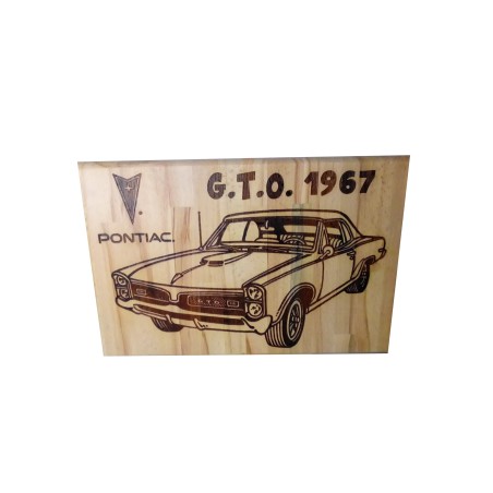 Gravure sur bois Pontiac G T O 1967