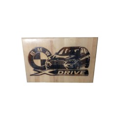 Gravure sur bois BMW Drive