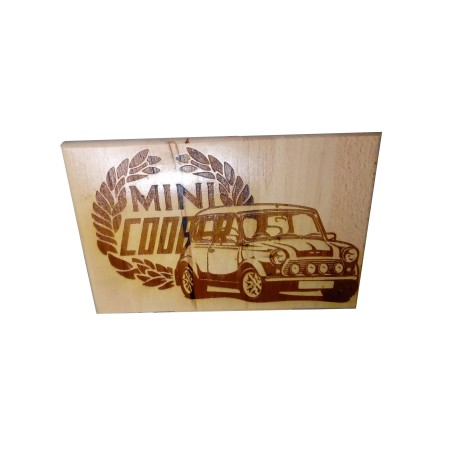 Gravure sur bois Mini Cooper