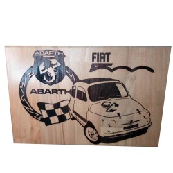 Gravure sur bois Fiat Abarth