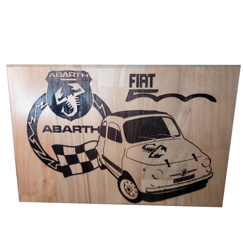 Gravure sur bois Fiat Abarth