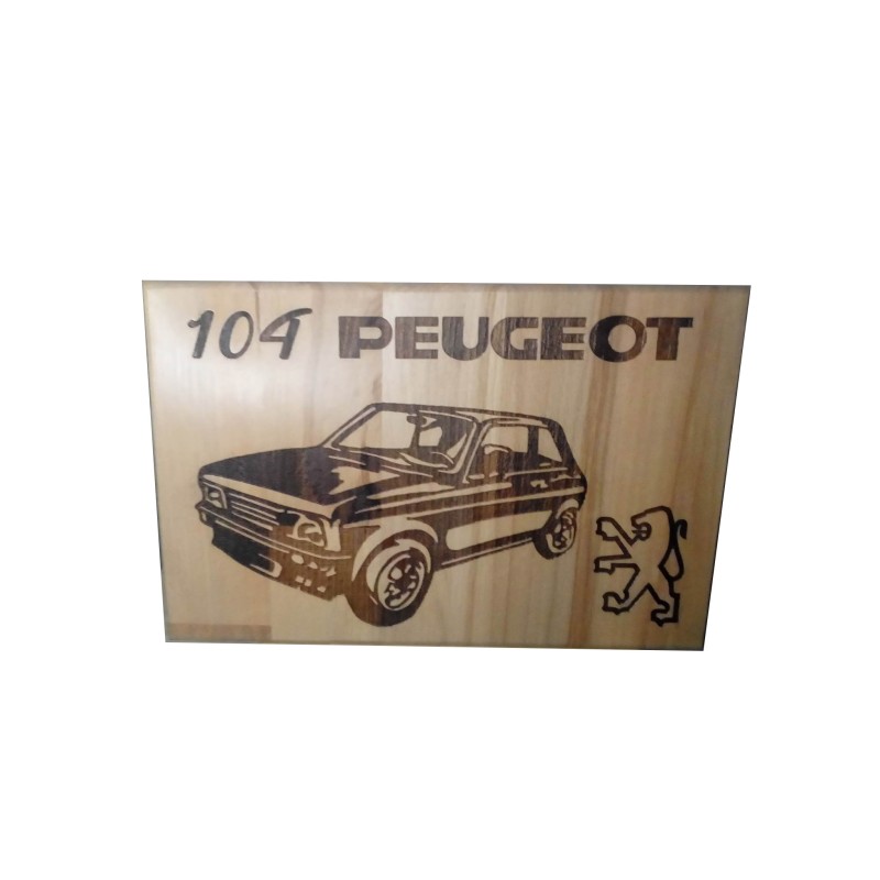 Gravure sur bois Peugeot 104