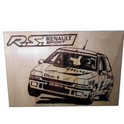 Gravure sur bois Renault Clio RS