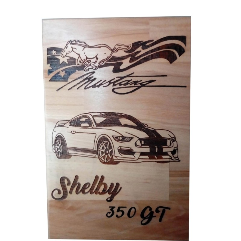 Gravure sur bois Mustang Shelby