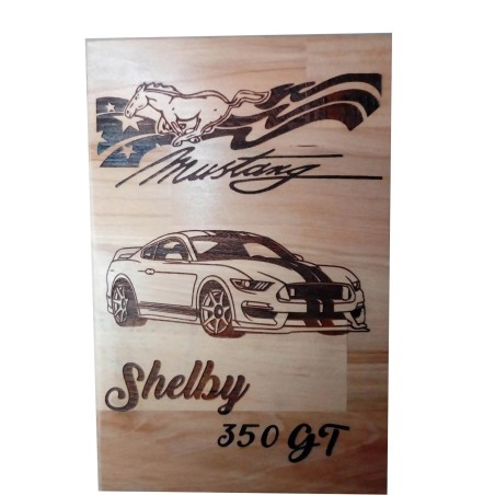 Gravure sur bois Mustang Shelby